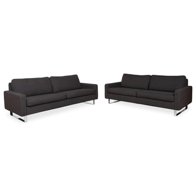 Conseta Fabric Chrome Three-Seater Anthracite Sofa from COR, Set of 2 For Sale - Image 13 of 13