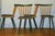 Mid-Century Dining Chairs with Splayed Legs and Navy Blue Seats, Set of 4 For Sale - Image 6 of 12