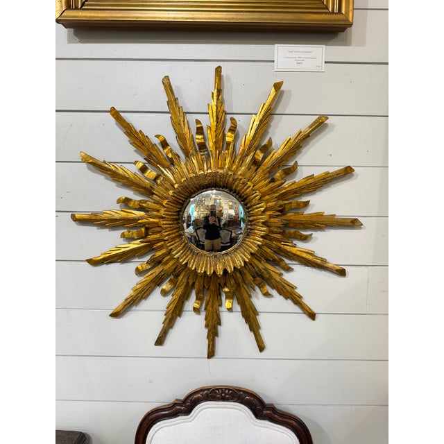 Vintage Convex Sunburst Mirror For Sale - Image 10 of 10