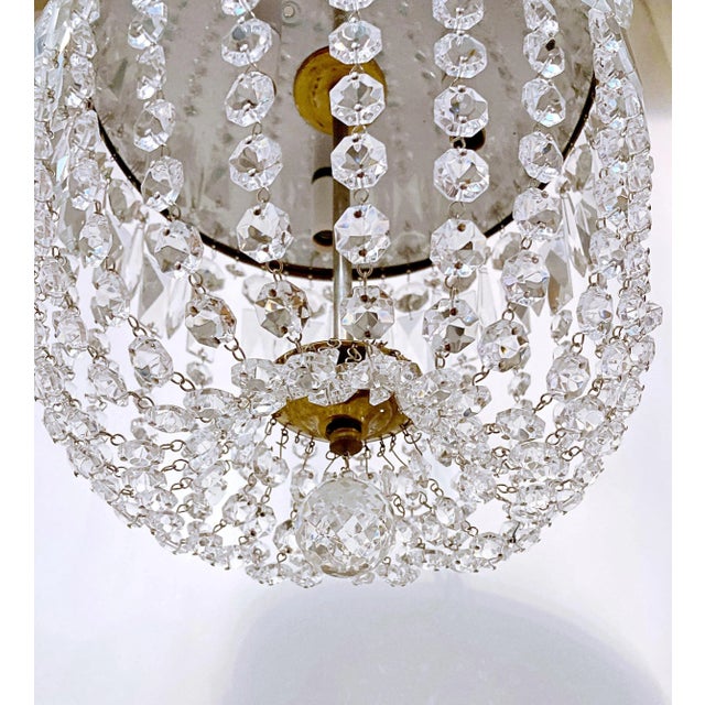 1950s Italian Bronze Basket Chandelier For Sale In New York - Image 6 of 8