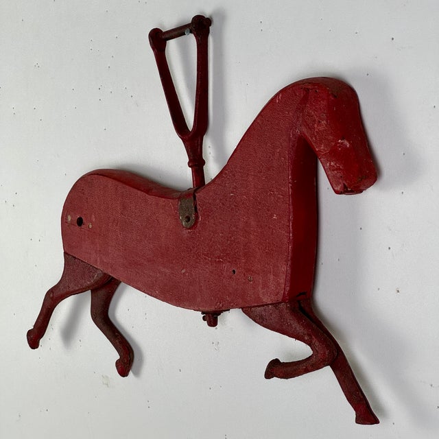 Wood Mystery Vintage Galloping Red Horse Objet d'Art of Possible Carnival Fairground Origin For Sale - Image 7 of 18