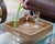 Wood Artifacts Rattan Square Serving Tray with Cutout Handles in Honey Brown - 16" For Sale - Image 7 of 10