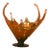 1970s Vintage Large Chalet Canada Amber Glass Centerpiece Bowl For Sale
