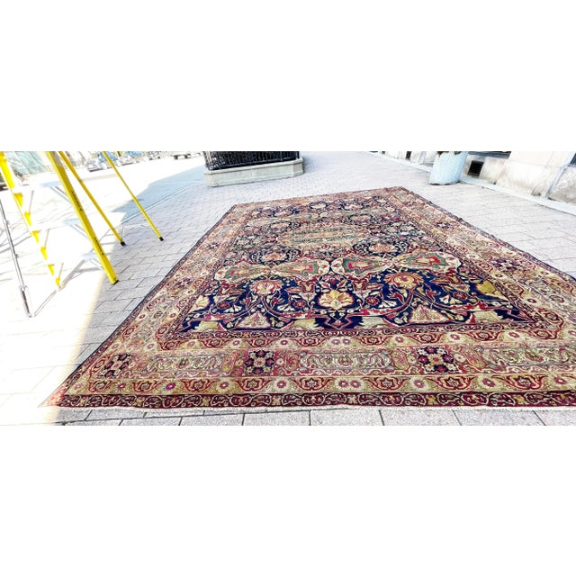 Antique Persian Kermanshah/Laver Carpet, C-1880's, a Sign Rug For Sale In Chicago - Image 6 of 12