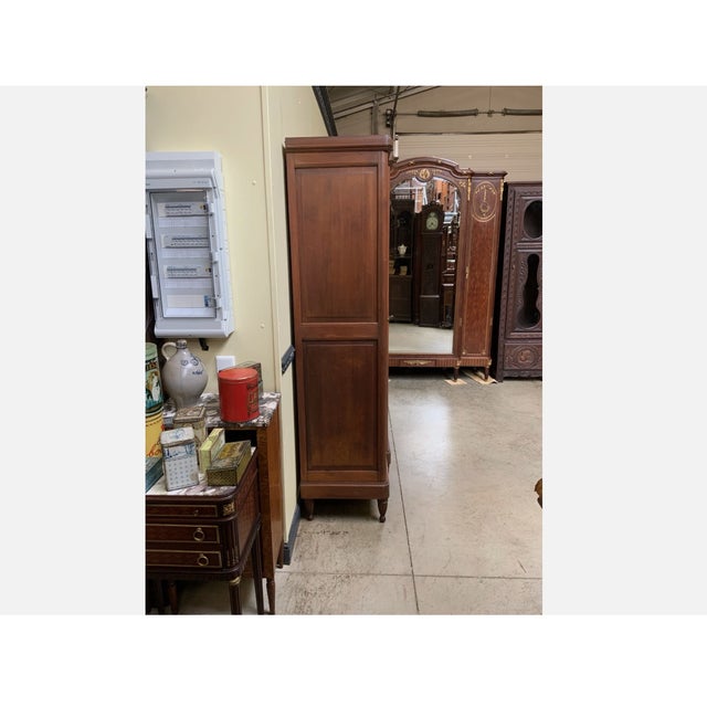 Brown Antique Art Nouveau Wardrobe with Linen Compartments, 1910 For Sale - Image 8 of 11