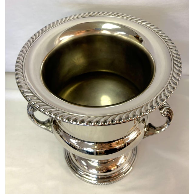 Metal Vintage Silverplate Trophy Cup Shape Champagne Bucket For Sale - Image 7 of 17