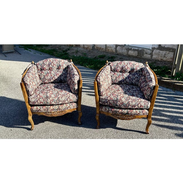 1970s Vintage Pair of Rustic Barrel Chairs With Canning For Sale In Saint Louis - Image 6 of 6