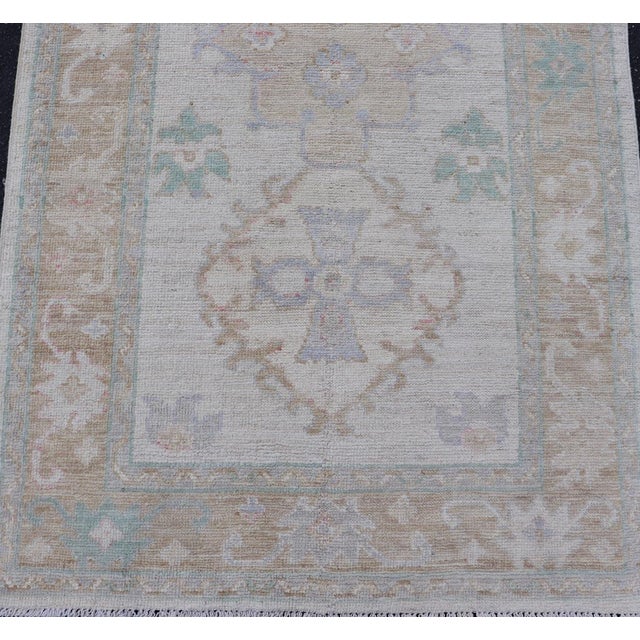 Hand-Knotted Very Long Oushak Runner by Keivan Woven Arts, 3'2" X 19'6" For Sale - Image 11 of 13