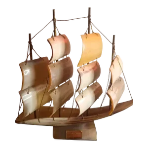 1980s Genuine Horn Made in Italy Sail Boat 3d Model