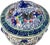 Hand-painted polychrome Chinese export famille rose lidded jar featuring bright colorful butterflies, flowers and scrolls...
