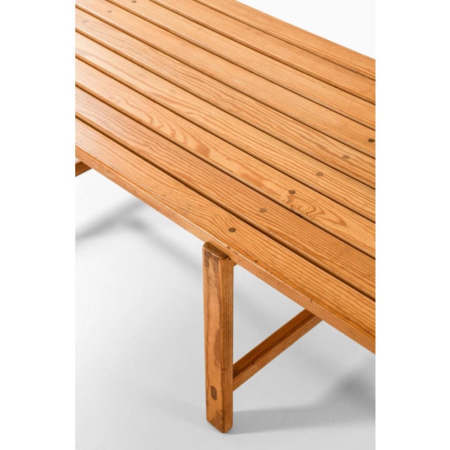 Vintage Pine Swedish Bench, 1960s For Sale - Image 3 of 8