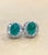 Approximately 12 Carat of Natural Zambian Emerald Cabochon and 4 Ct diamonds earrings in White gold Each Emerald Cabochon...