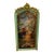 French Romantic Wall Art – Green & Gold Leaf Frame With Musical Couple Scene For Sale
