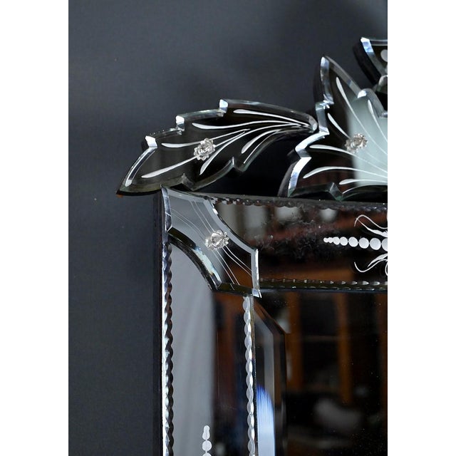 Glass Venetian Mirror, Italy, 1950s For Sale - Image 7 of 15