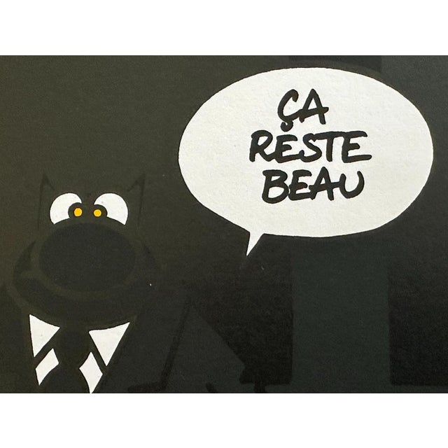 Pierre soulages and philippe geluck power outage at the soulages museum screen printing with printed signature delivered...