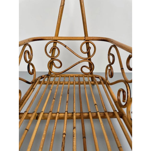 Bamboo & Rattan Magazine Rack Holder, Italy, 1960s For Sale - Image 14 of 16
