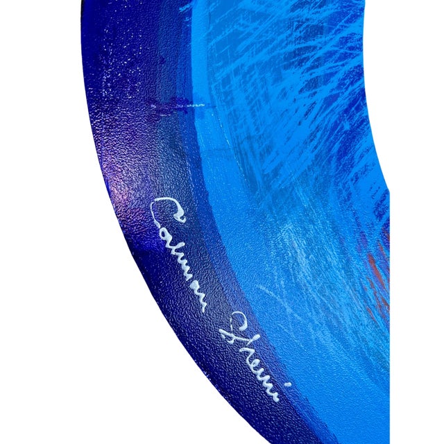 Blue Calman Shemi, Large Israeli Colorful Metal Wall Sculpture Painting Circus Scene Calman Shemi, 1998 For Sale - Image 8 of 10