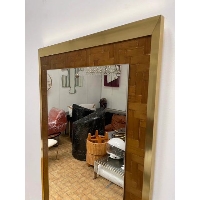 1970s 1970s Dal Vera Bamboo & Brass Mirror For Sale - Image 5 of 10