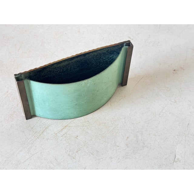 Ink Pad in Bronze Gold and Green Color attributed to Le Verrier, France For Sale - Image 4 of 10