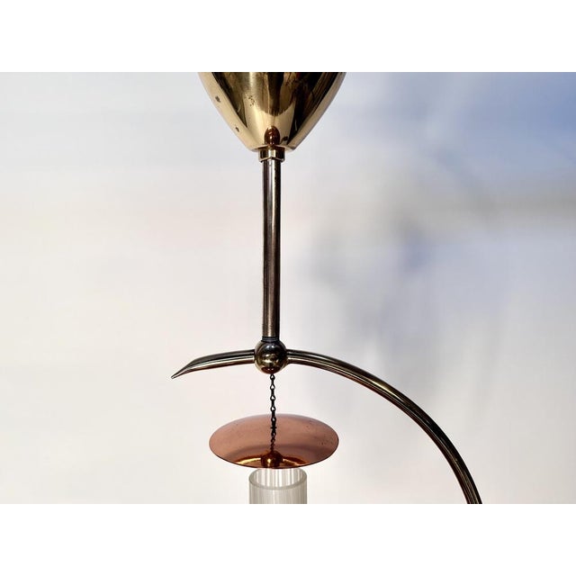 Mid-Century Italian Brass and Copper Hanging Lamp, 1950s For Sale - Image 4 of 17