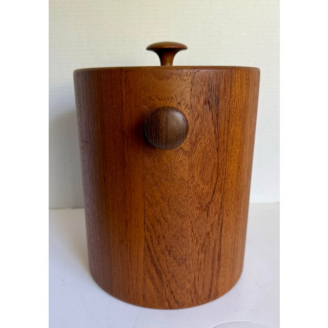 Vintage Mid-Century Danish Modern Teak Ice Bucket With Lid & Liner For Sale - Image 9 of 12