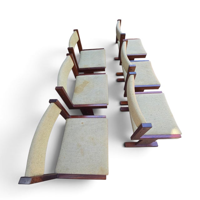 Danish Brutalist Rosewood Dining Chairs Attributed to Gangso Mobler, 1970s. Set of 6 For Sale In Dallas - Image 6 of 10