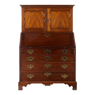 Late 20th Century Kittinger Colonial Williamsburg Mahogany Slant Front Desk With Bookcase Cw, 1 For Sale