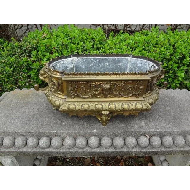 19th Century French Napoleon III Brass Jardiniere or Planater For Sale In Houston - Image 6 of 11