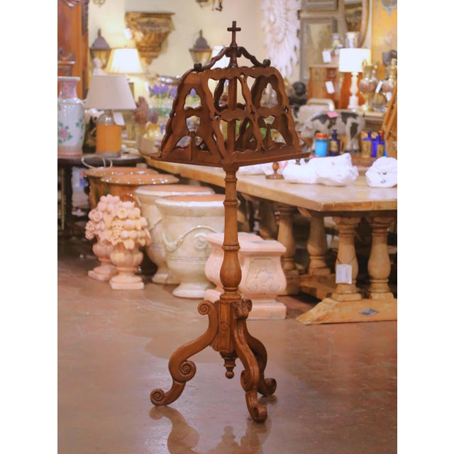 This elegant antique French walnut lectern, or lutrin, was crafted circa 1780 and exemplifies the refined yet expressive...