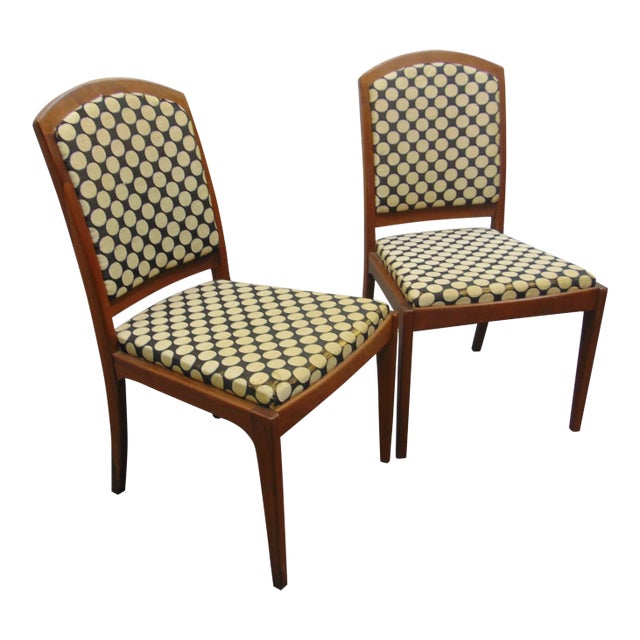 Brown Saltman Mid Century Walnut Chairs - a Pair For Sale