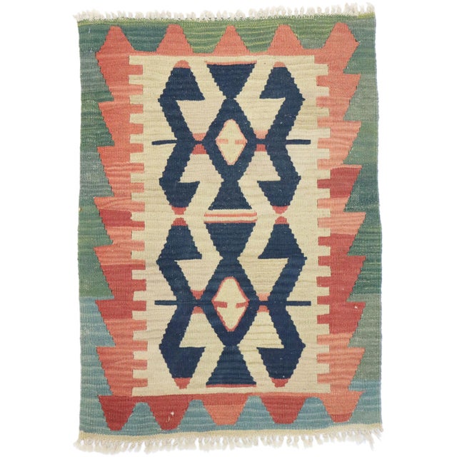 Vintage Persian Shiraz Kilim Rug - 02'01 X 02'10 For Sale - Image 9 of 9