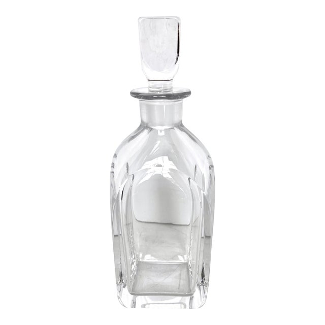 Vintage Orrefors Lead Crystal Monogrammed Decanter For Sale