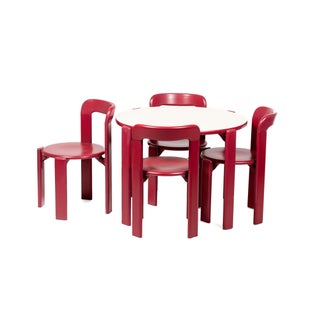 Dietiker Rey Junior Dining Set by Bruno Rey in Pink - 5 Pieces For Sale