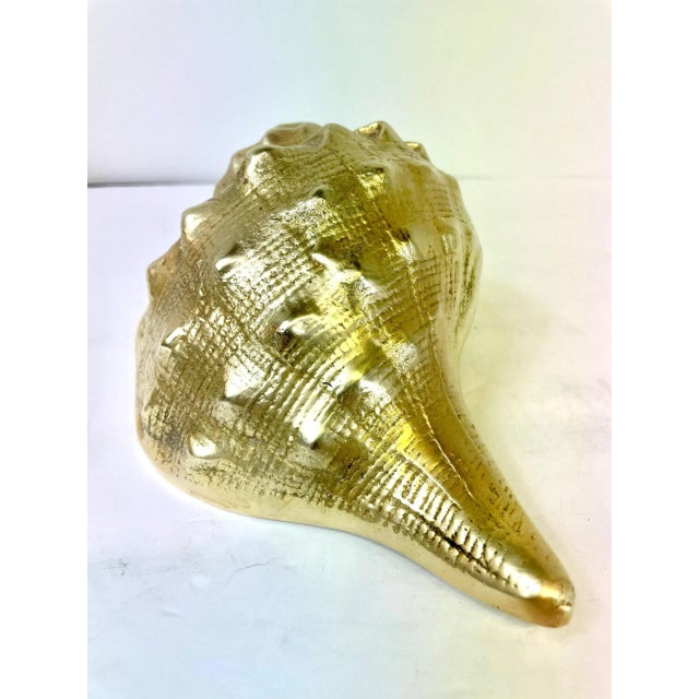 Hollywood Regency Brass Seashell For Sale - Image 4 of 9