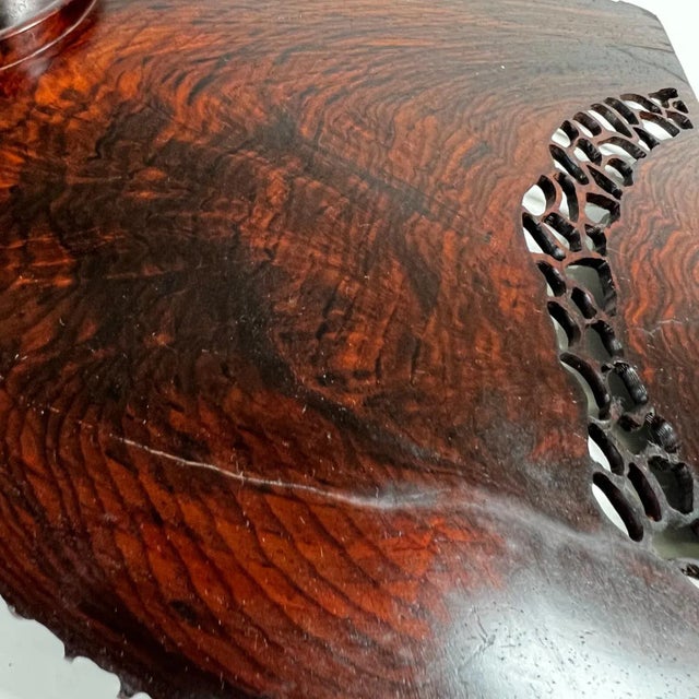Mid-Century Modern 1970s Handcrafted Organic Rosewood Lattice Table Sculpture For Sale - Image 3 of 16