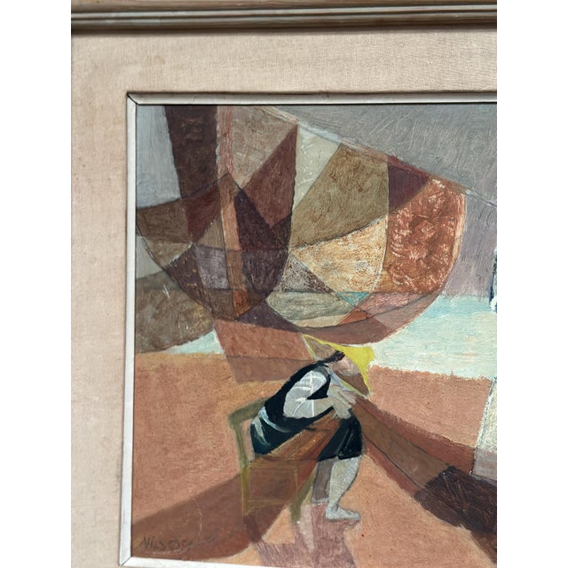 Nils Öst, Figure with Boats, 1950s, Oil Painting on Panel, Framed For Sale - Image 11 of 18