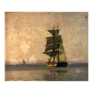Signed 1915 Danish Marine Painting by Alfred Theodor Olsen (1854-1932)