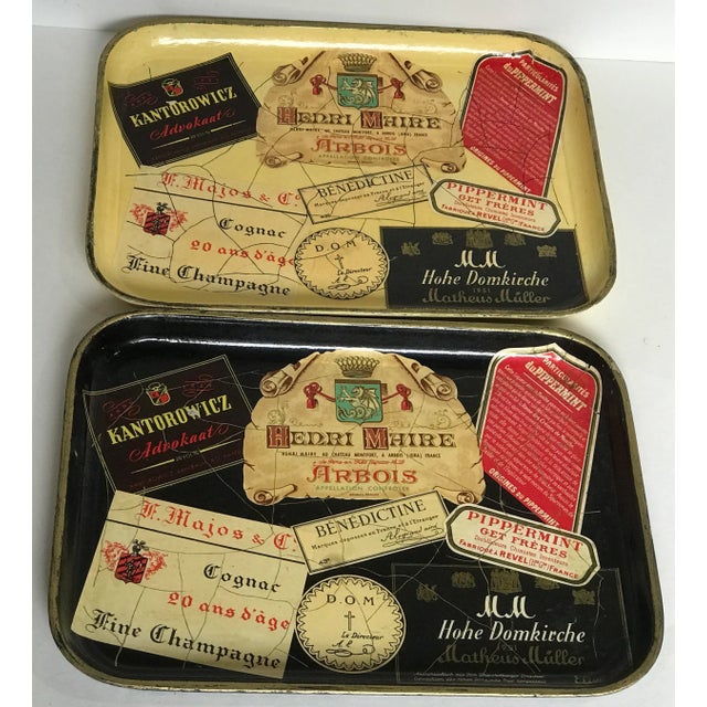 Vintage alcohol proof serving tray set made in Japan, circa 1950’s, Mid Century. These are the original trays from the...