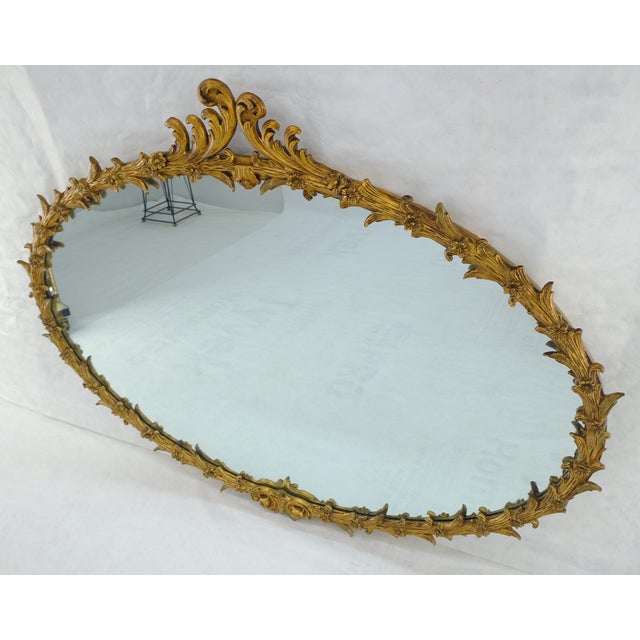 Large Fine 61” Long Oval Gilt Gesso Rococo Louis VX Style MINT For Sale - Image 15 of 15