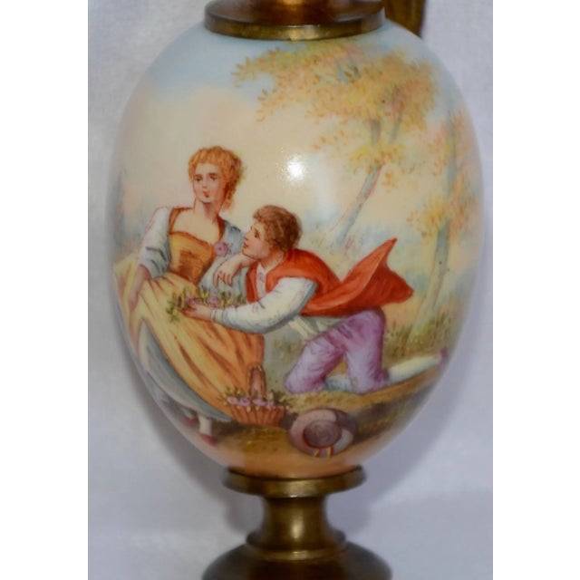 20th Century Miniature Hand-Painted Porcelain French Ewer For Sale - Image 4 of 12