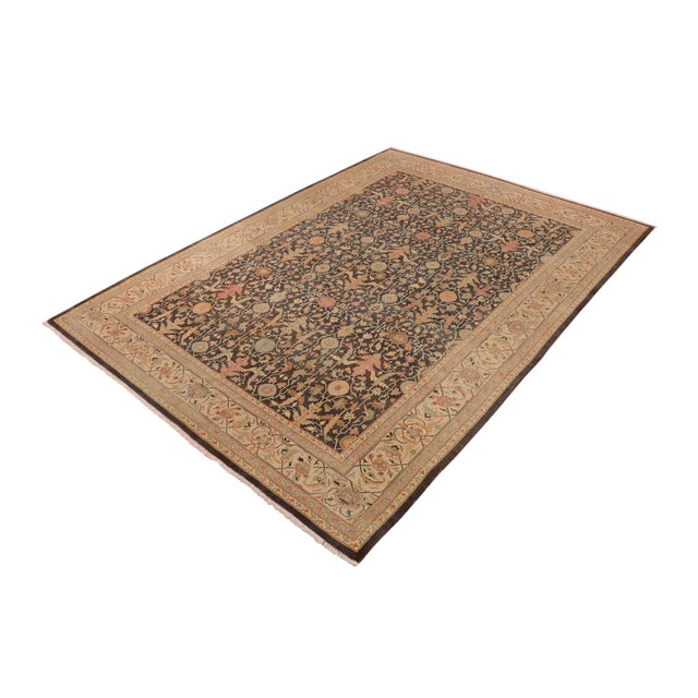 Shabby Chic Lavastone Green/Gray Wool Rug - 9'10'' X 13'9'' For Sale - Image 3 of 10