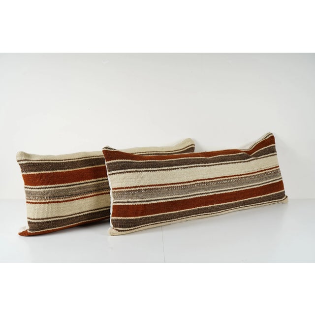 Handmade Turkish Rug Pillow Covers • Vintage Rug Decor Elevate your home decor with these exquisite 16" x 40" pillow...