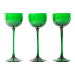 Carlo Moretti Cased Green 6.5” Glasses, Set of Three