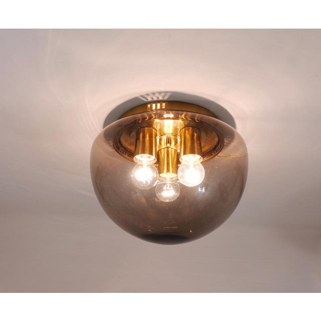 Mid-Century Glass Globe Flushmount from Peill & Putzler, Germany, 1970s For Sale - Image 12 of 14