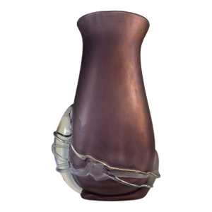 Art Glass Purple Vase Signed by Ion Tamaian
