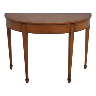 1960s English Satinwood Adams Style 1 Drawer Console Table For Sale