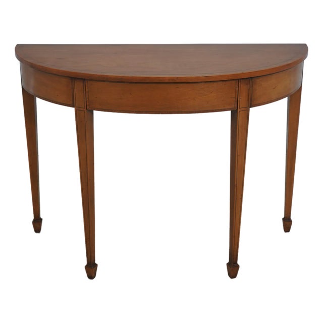 1960s English Satinwood Adams Style 1 Drawer Console Table For Sale