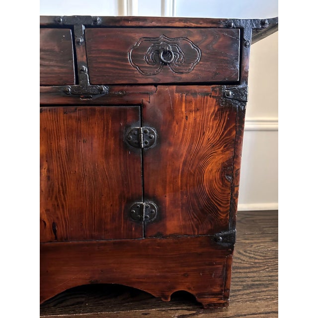 Antique Korean Scholar Book Storage Chest with Buddhism Symbols For Sale - Image 12 of 12