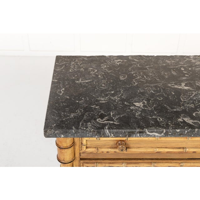 19th Century French Pine Faux Bamboo Chest of Drawers For Sale - Image 5 of 9