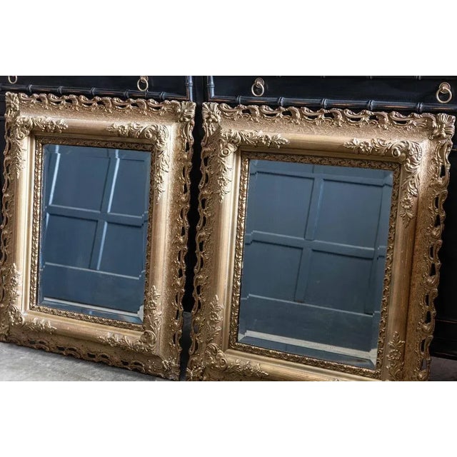 19th Century English Carved Giltwood and Plaster Mirrors, Set of 2 For Sale - Image 5 of 16